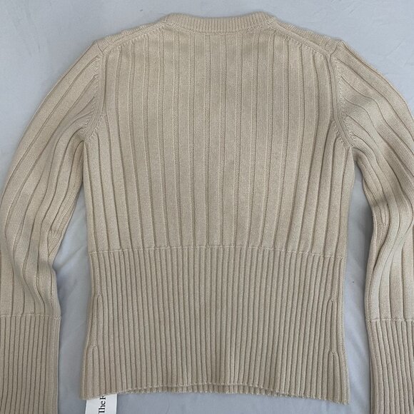 Tory Burch 100% cashmere ribbed sweater, cream, size L - Picture 7 of 12